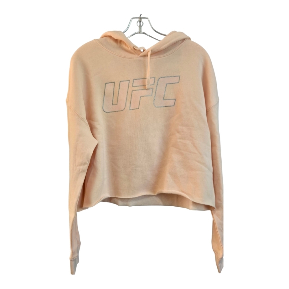 NWT UFC Cropped Boxy Hoodie Long Sleeve, Blush COLOR, SIZE Large